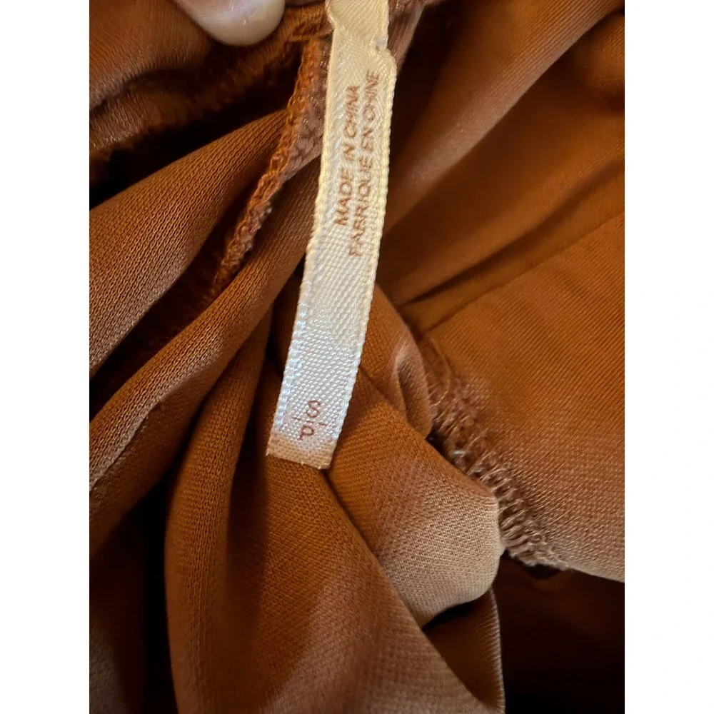 Free People Camel Brown Slouchy Harem Cargo Pants Pleated Pockets Small S/P